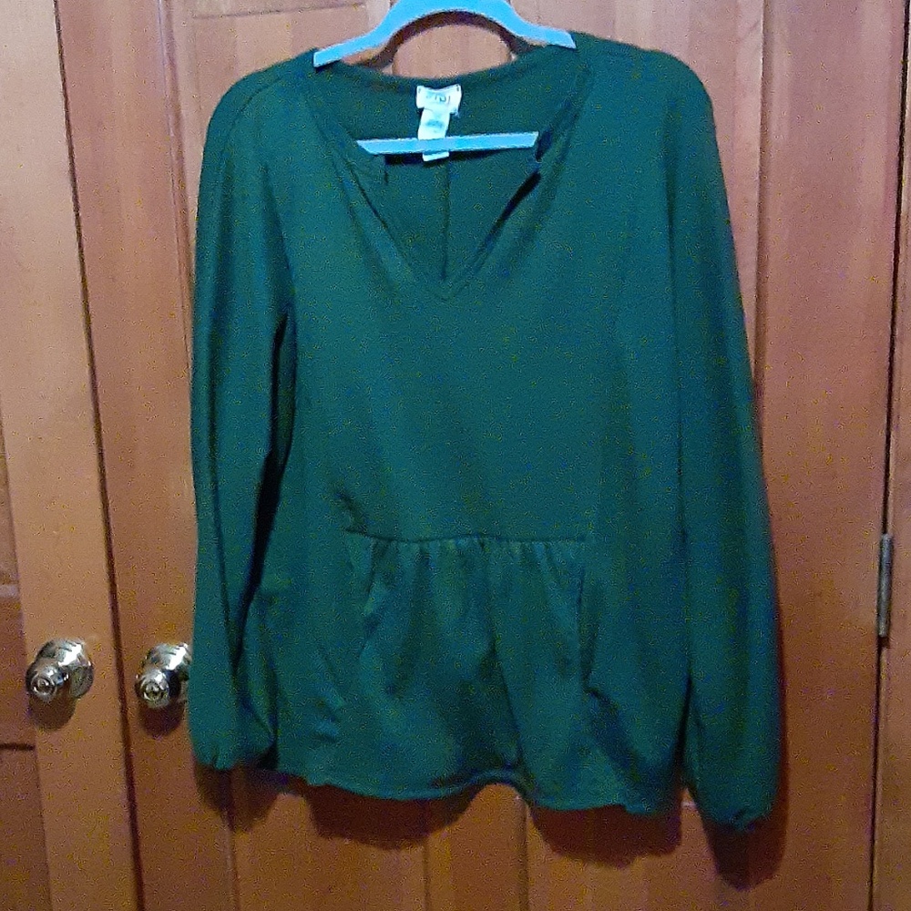 Bibi Oversized Olive Green Waffle Tunic
